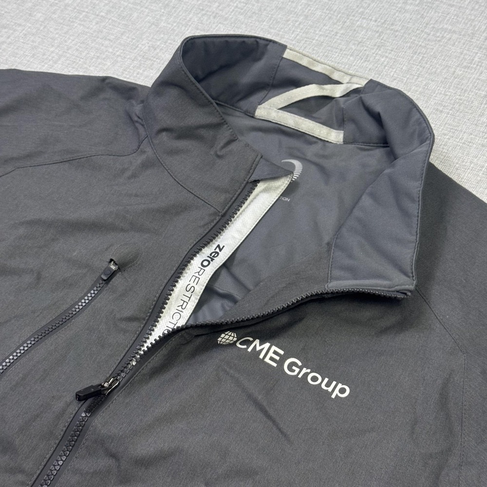 Zero Restriction Windbreaker Jacket Mens L Black Lined Water Resistant Full Zip